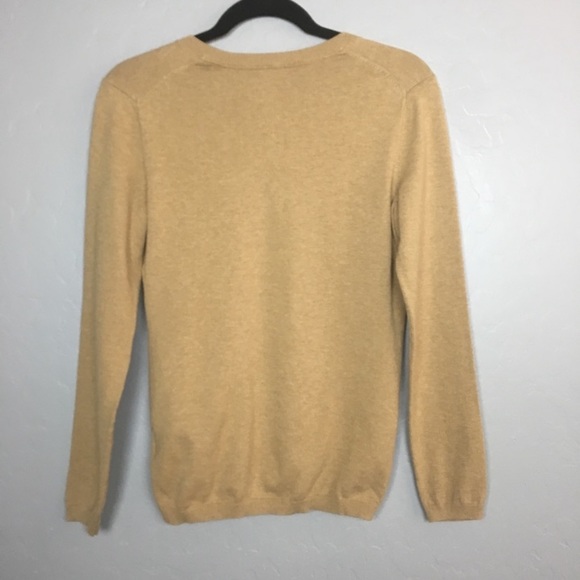 🛍SOLD🛍Tommy Hilfiger V Neck Sweater Pima Cotton Tan Sz S - Picture 5 of 6